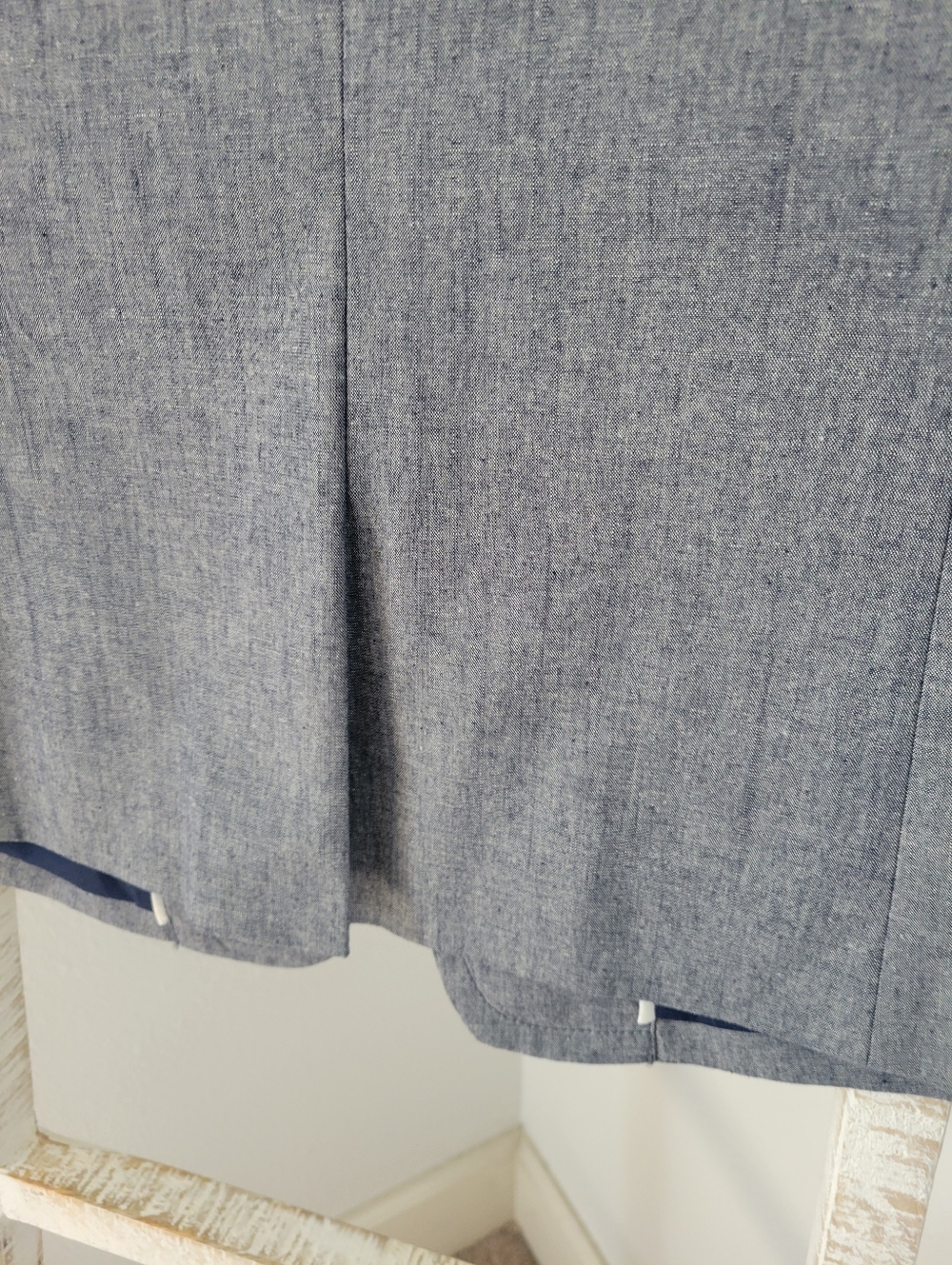 J Crew 100% Cotton Heather Blue Blazer Jacket EUC Sz 2 - Picture 11 of 12